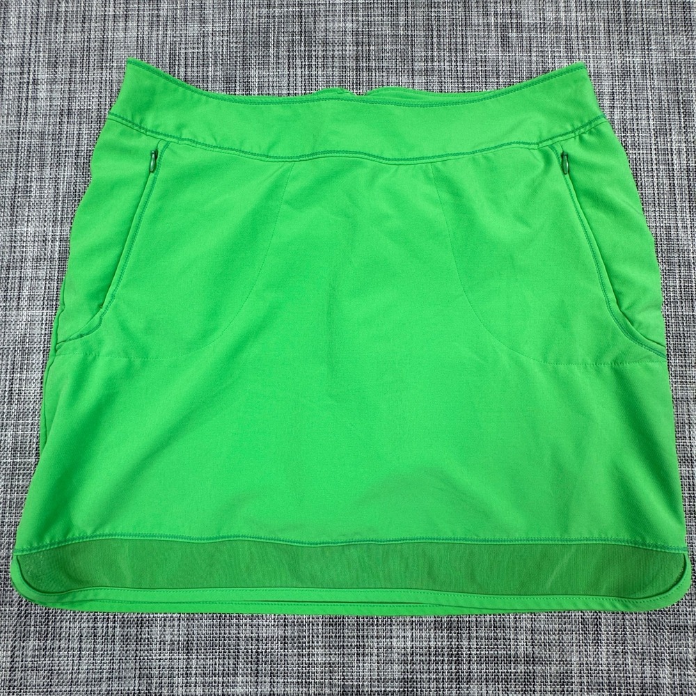 Antigua Womens Golf Skort Size 8 Green Desert Dry Xtra-Lite Stretch Zip Pockets